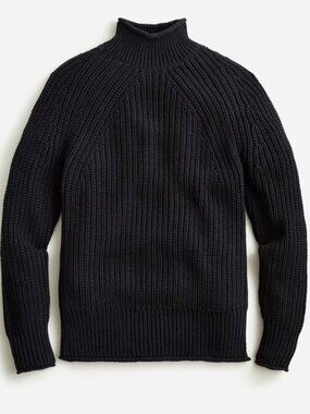 J. Crew Black Relaxed Rollneck™ Sweater Preppy Minimalist Quiet Luxury Sz Small